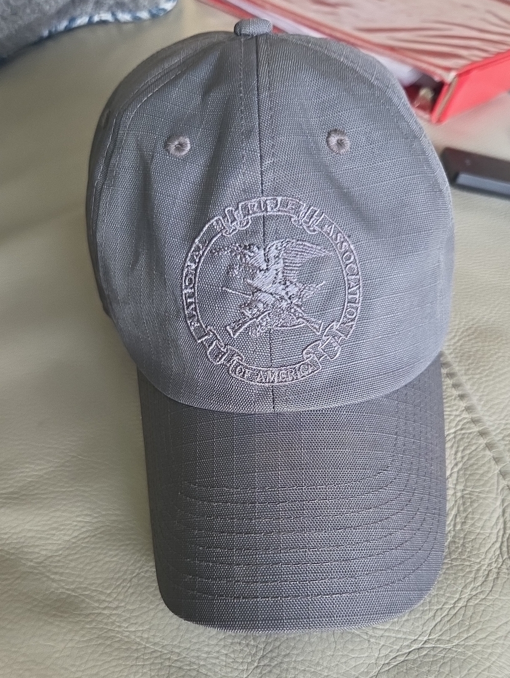 NRA Men's Gray Embroidered Baseball Cap